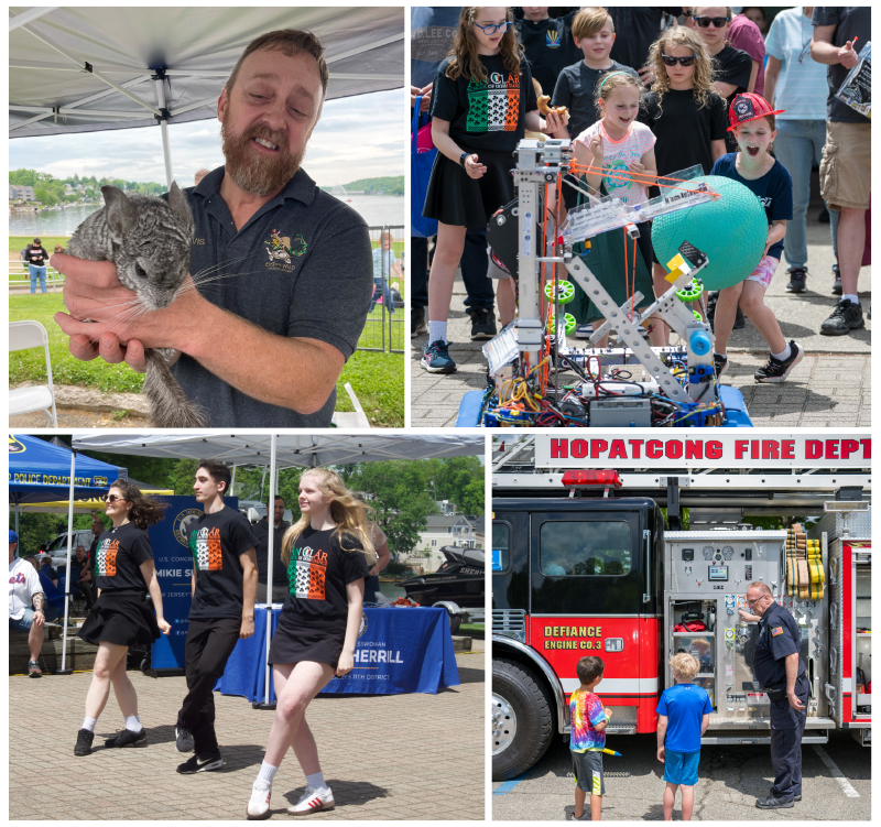 Collage of photos of entertainment at the Lake Hopatcong Block Party