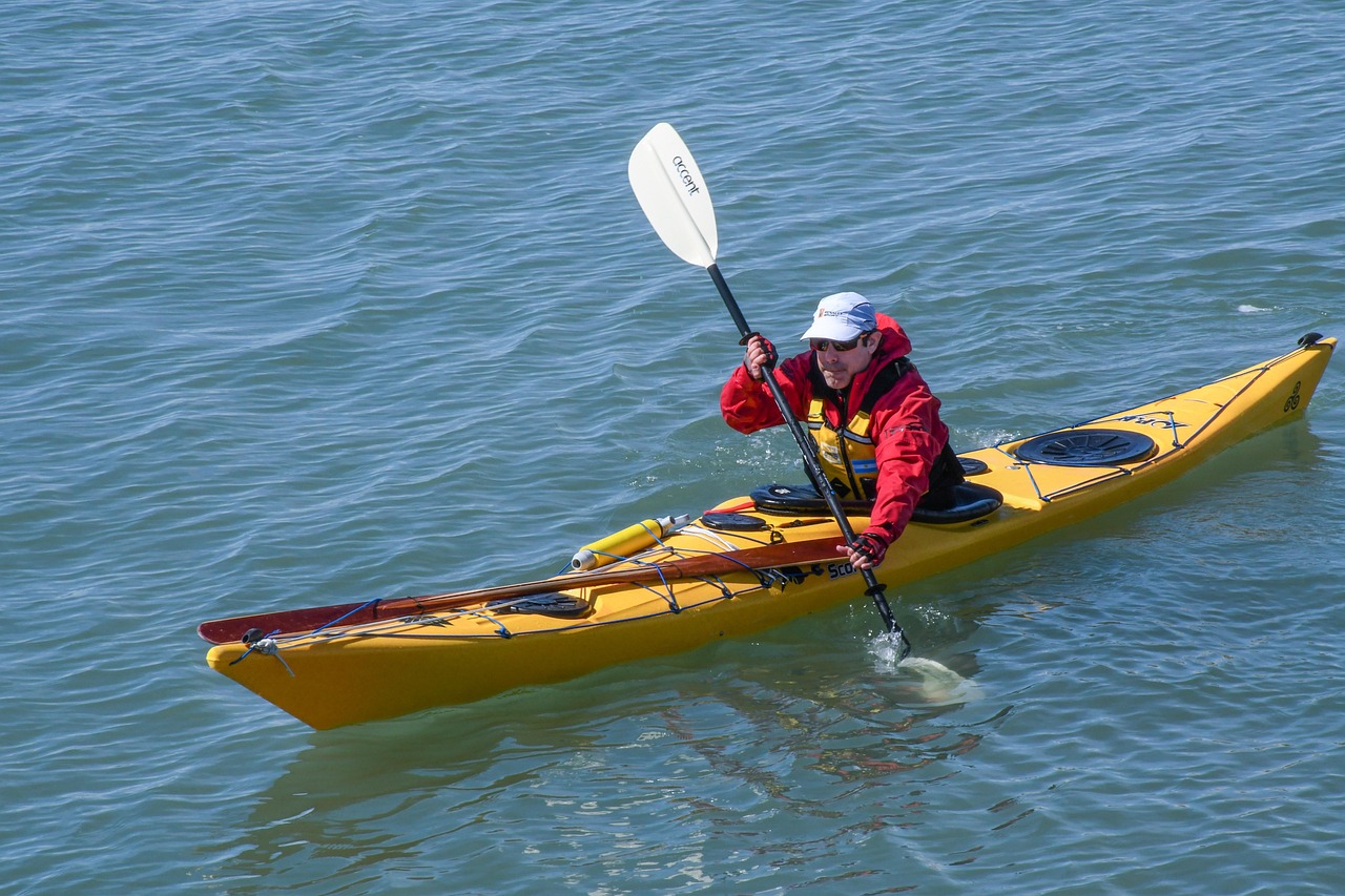 Kayaker with Personal Flotation Device