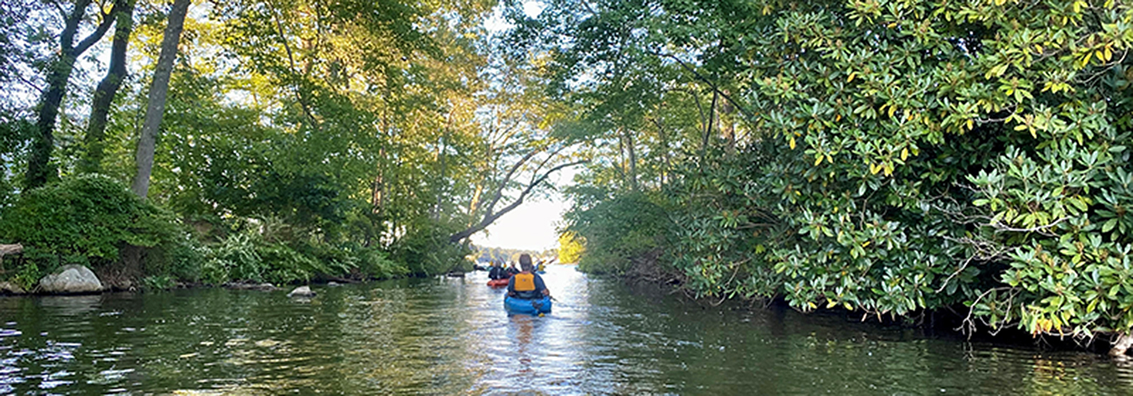Paddlers in Lover's Lane on Lake Hopatcong